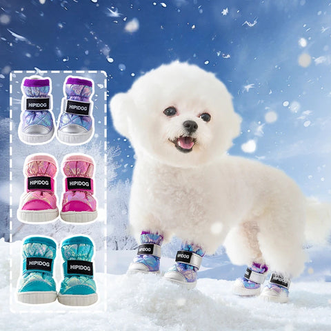 Plush Gradient Gradient cald câine cizme de zăpadă