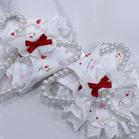 Drăguț căpșuni Bow rochie de dantelă pentru animale de companie