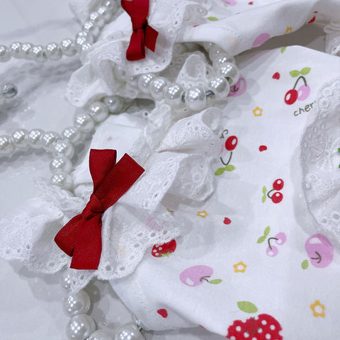 Drăguț căpșuni Bow rochie de dantelă pentru animale de companie